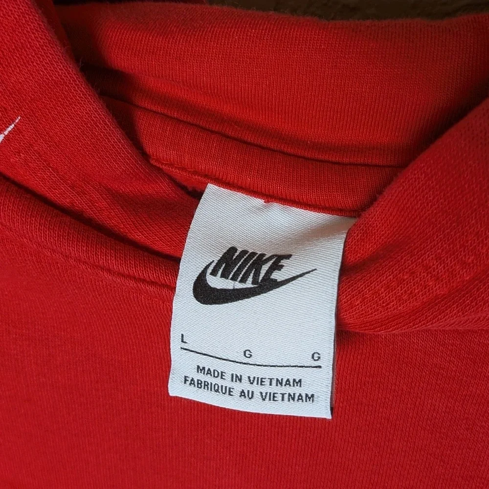 Nike Kids‎ L Red All-Over Swoosh Hoodie – Sporty Streetwear Aesthetic